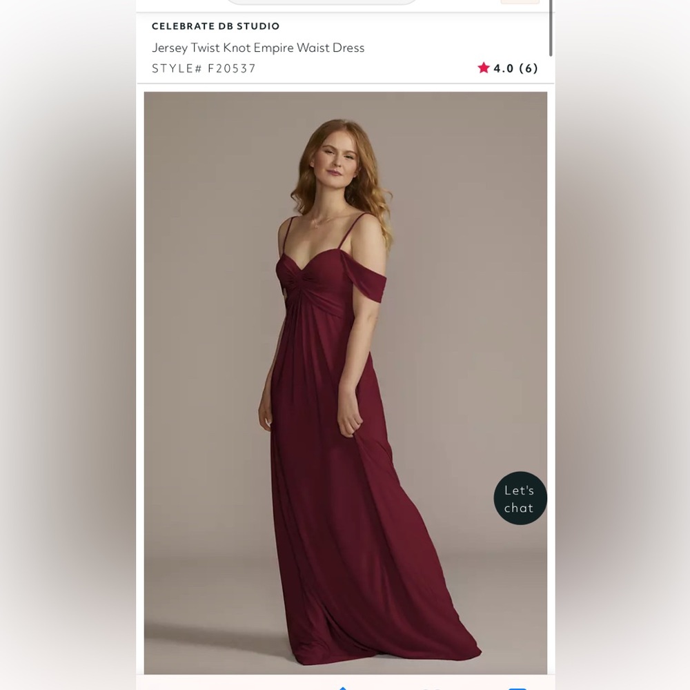 Jersey Twist Knot Empire Waist Bridesmaid Dress in Wine